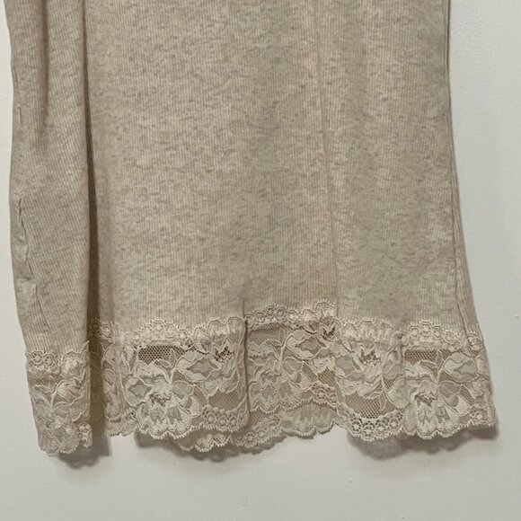 Abercrombie & Fitch lace trim tank top size medium cream oatmeal Y2K cotton - Picture 5 of 9